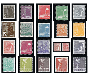 Definitive stamp series Allied cast - joint edition  - Germany / Western occupation zones / American zone 1947 Set