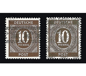 Definitive stamp series Allied cast - joint edition  - Germany / Western occupation zones / American zone 1948 - 10 Pfennig