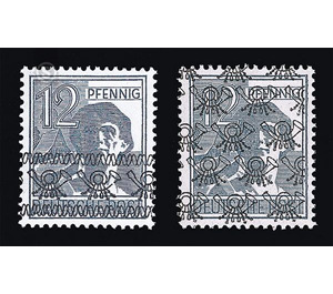 Definitive stamp series Allied cast - joint edition  - Germany / Western occupation zones / American zone 1948 - 12 Pfennig