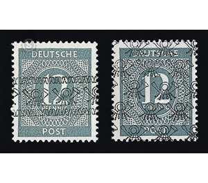 Definitive stamp series Allied cast - joint edition  - Germany / Western occupation zones / American zone 1948 - 12 Pfennig