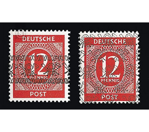 Definitive stamp series Allied cast - joint edition  - Germany / Western occupation zones / American zone 1948 - 12 Pfennig