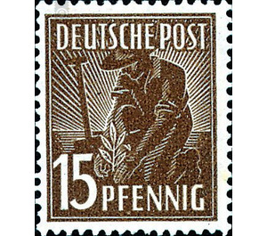 Definitive stamp series Allied cast - joint edition  - Germany / Western occupation zones / American zone 1948 - 15 Pfennig