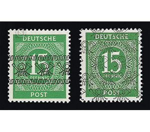 Definitive stamp series Allied cast - joint edition  - Germany / Western occupation zones / American zone 1948 - 15 Pfennig
