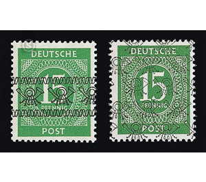 Definitive stamp series Allied cast - joint edition  - Germany / Western occupation zones / American zone 1948 - 15 Pfennig