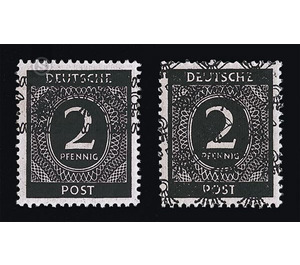 Definitive stamp series Allied cast - joint edition  - Germany / Western occupation zones / American zone 1948 - 2 Pfennig