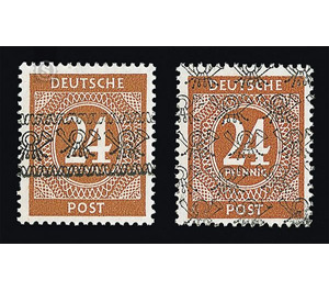 Definitive stamp series Allied cast - joint edition  - Germany / Western occupation zones / American zone 1948 - 24 Pfennig