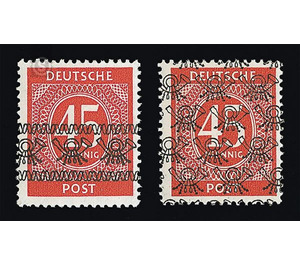 Definitive stamp series Allied cast - joint edition  - Germany / Western occupation zones / American zone 1948 - 45 Pfennig