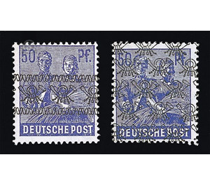 Definitive stamp series Allied cast - joint edition  - Germany / Western occupation zones / American zone 1948 - 50 Pfennig