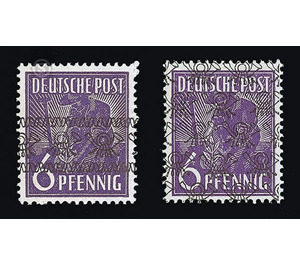 Definitive stamp series Allied cast - joint edition  - Germany / Western occupation zones / American zone 1948 - 6 Pfennig