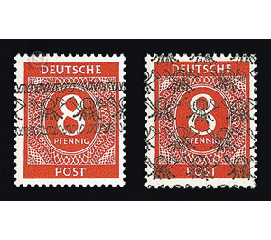 Definitive stamp series Allied cast - joint edition  - Germany / Western occupation zones / American zone 1948 - 8 Pfennig