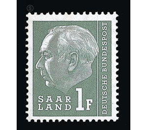 Definitive stamp series Federal President Heuss  - Germany / Saarland 1957 - 1 franc