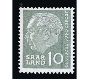 Definitive stamp series Federal President Heuss  - Germany / Saarland 1957 - 10 franc