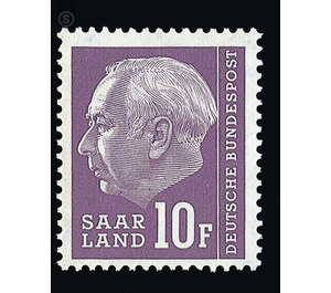 Definitive stamp series Federal President Heuss  - Germany / Saarland 1957 - 10 franc