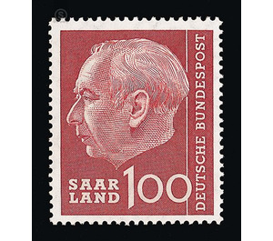Definitive stamp series Federal President Heuss  - Germany / Saarland 1957 - 100 franc