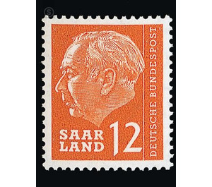 Definitive stamp series Federal President Heuss  - Germany / Saarland 1957 - 12 franc
