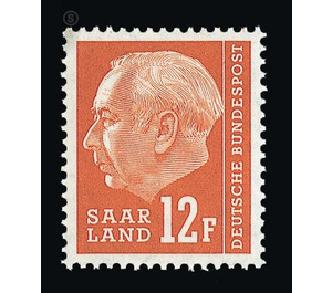 Definitive stamp series Federal President Heuss  - Germany / Saarland 1957 - 12 franc