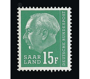 Definitive stamp series Federal President Heuss  - Germany / Saarland 1957 - 15 Franc
