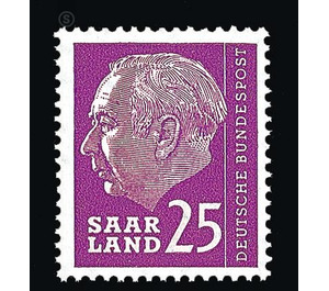 Definitive stamp series Federal President Heuss  - Germany / Saarland 1957 - 2,500 Pfennig