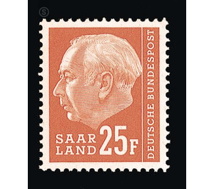 Definitive stamp series Federal President Heuss  - Germany / Saarland 1957 - 25 Franc