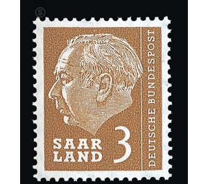 Definitive stamp series Federal President Heuss  - Germany / Saarland 1957 - 3 franc