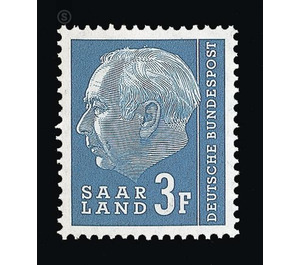 Definitive stamp series Federal President Heuss  - Germany / Saarland 1957 - 3 franc