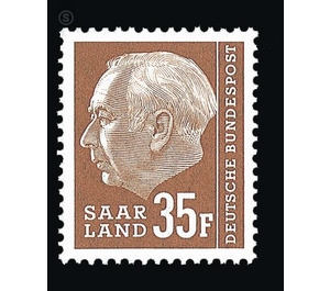 Definitive stamp series Federal President Heuss  - Germany / Saarland 1957 - 35 franc