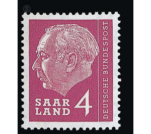 Definitive stamp series Federal President Heuss  - Germany / Saarland 1957 - 4 franc