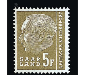 Definitive stamp series Federal President Heuss  - Germany / Saarland 1957 - 5 franc