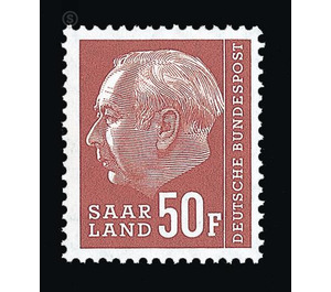 Definitive stamp series Federal President Heuss  - Germany / Saarland 1957 - 50 franc