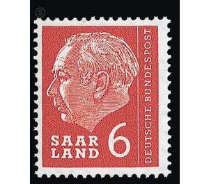 Definitive stamp series Federal President Heuss  - Germany / Saarland 1957 - 6 franc