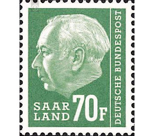 Definitive stamp series Federal President Heuss  - Germany / Saarland 1957 - 70 Franc