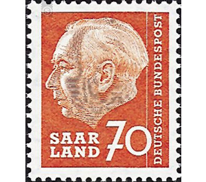 Definitive stamp series Federal President Heuss  - Germany / Saarland 1957 - 70 franc