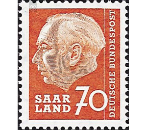 Definitive stamp series Federal President Heuss  - Germany / Saarland 1957 - 70 franc