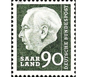 Definitive stamp series Federal President Heuss  - Germany / Saarland 1957 - 90 Franc