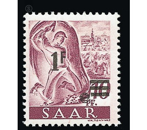 Definitive stamp series Saar - Germany / Saarland 1947 - 1 Franc