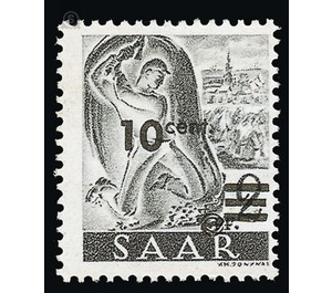 Definitive stamp series Saar - Germany / Saarland 1947 - 10 céntimo