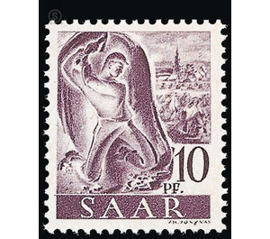 Definitive stamp series Saar - Germany / Saarland 1947 - 10 Pfennig