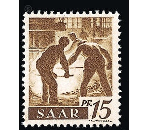 Definitive stamp series Saar - Germany / Saarland 1947 - 15 Pfennig