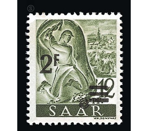 Definitive stamp series Saar - Germany / Saarland 1947 - 2 franc