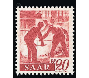 Definitive stamp series Saar - Germany / Saarland 1947 - 20 Pfennig