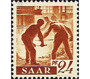 Definitive stamp series Saar - Germany / Saarland 1947 - 24 Pfennig