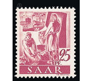 Definitive stamp series Saar - Germany / Saarland 1947 - 25 Pfennig