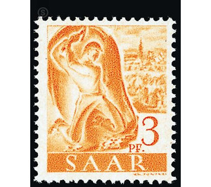 Definitive stamp series Saar - Germany / Saarland 1947 - 3 Pfennig