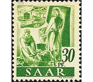 Definitive stamp series Saar - Germany / Saarland 1947 - 30 Pfennig