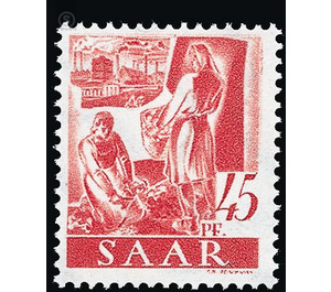 Definitive stamp series Saar - Germany / Saarland 1947 - 45 Pfennig