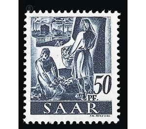 Definitive stamp series Saar - Germany / Saarland 1947 - 50 Pfennig