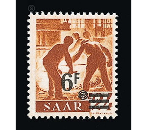 Definitive stamp series Saar - Germany / Saarland 1947 - 6 franc