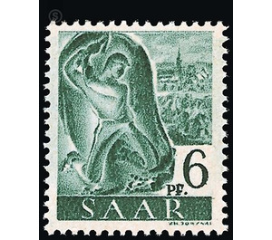 Definitive stamp series Saar - Germany / Saarland 1947 - 6 Pfennig