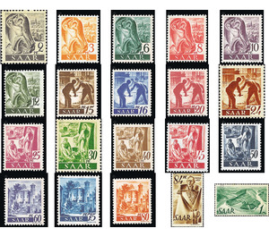 Definitive stamp series Saar - Germany / Saarland 1947 Set