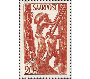 Definitive stamp series Saar  - Germany / Saarland 1948 - 20 Franc